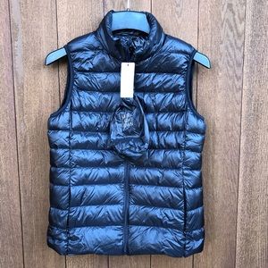Yidarton packable puffer down vest black small nwt